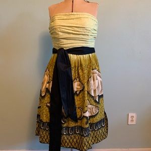 Anthropologie vintage strapless cocktail dress.